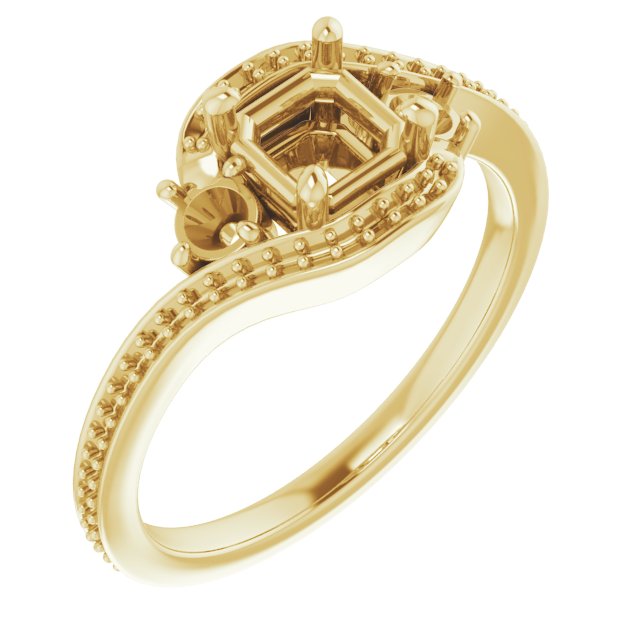 Accented Bypass Engagement Ring