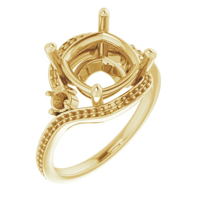 Accented Bypass Engagement Ring