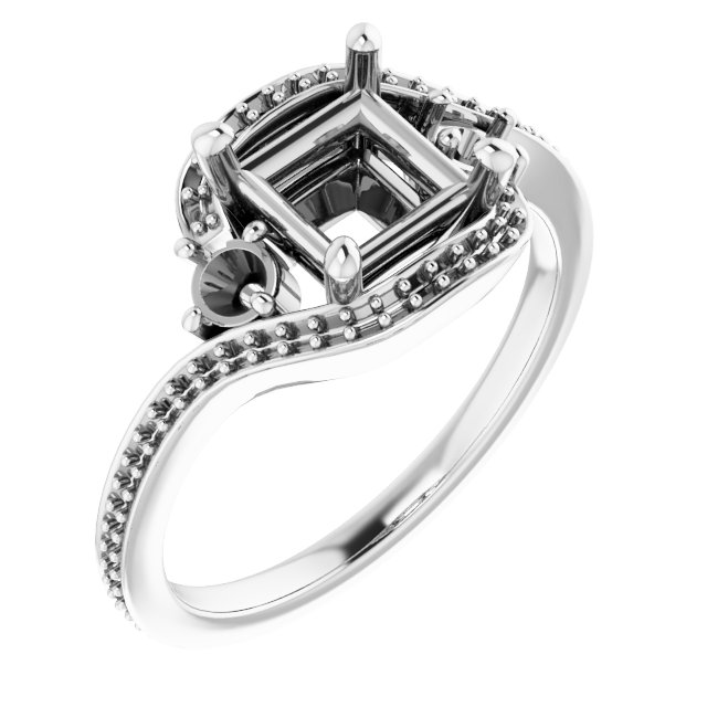 Accented Bypass Engagement Ring