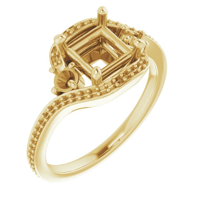 Accented Bypass Engagement Ring