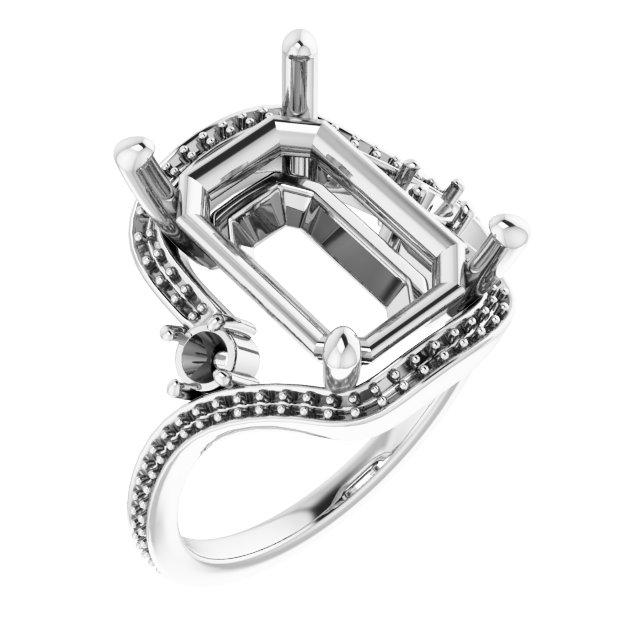 Accented Bypass Engagement Ring