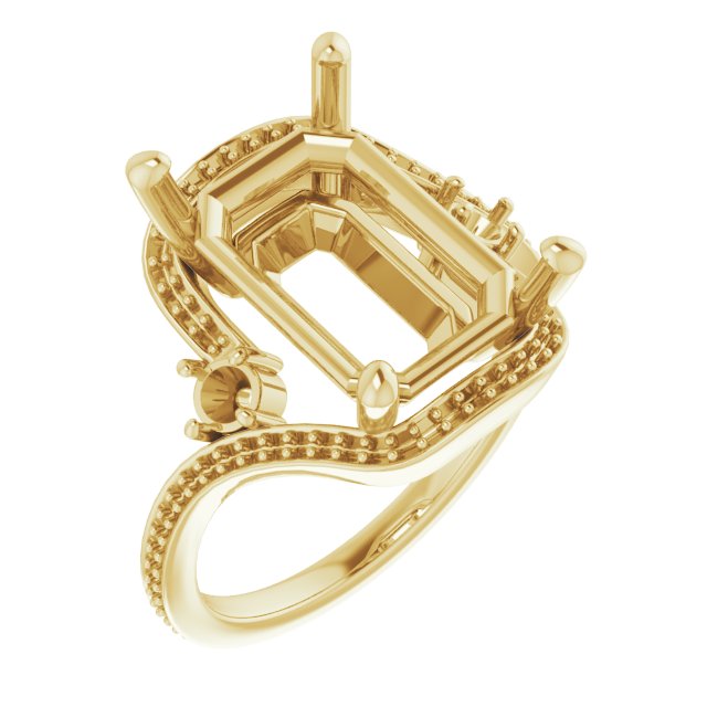 Accented Bypass Engagement Ring