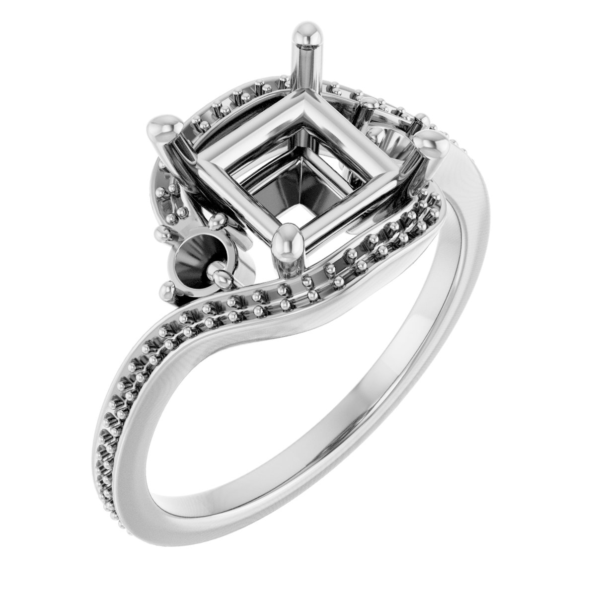 Accented Bypass Engagement Ring