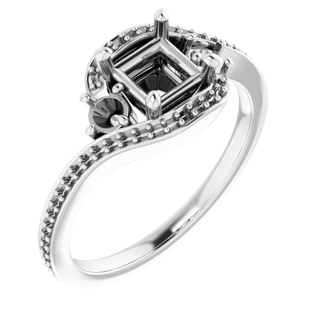 Accented Bypass Engagement Ring