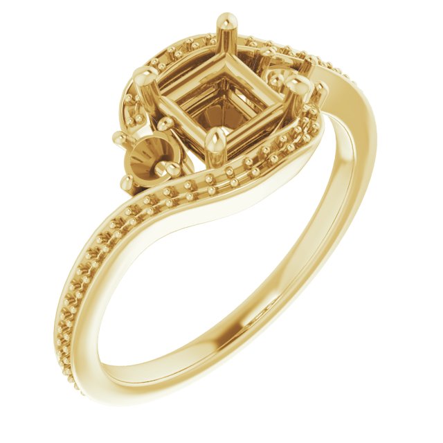 Accented Bypass Engagement Ring