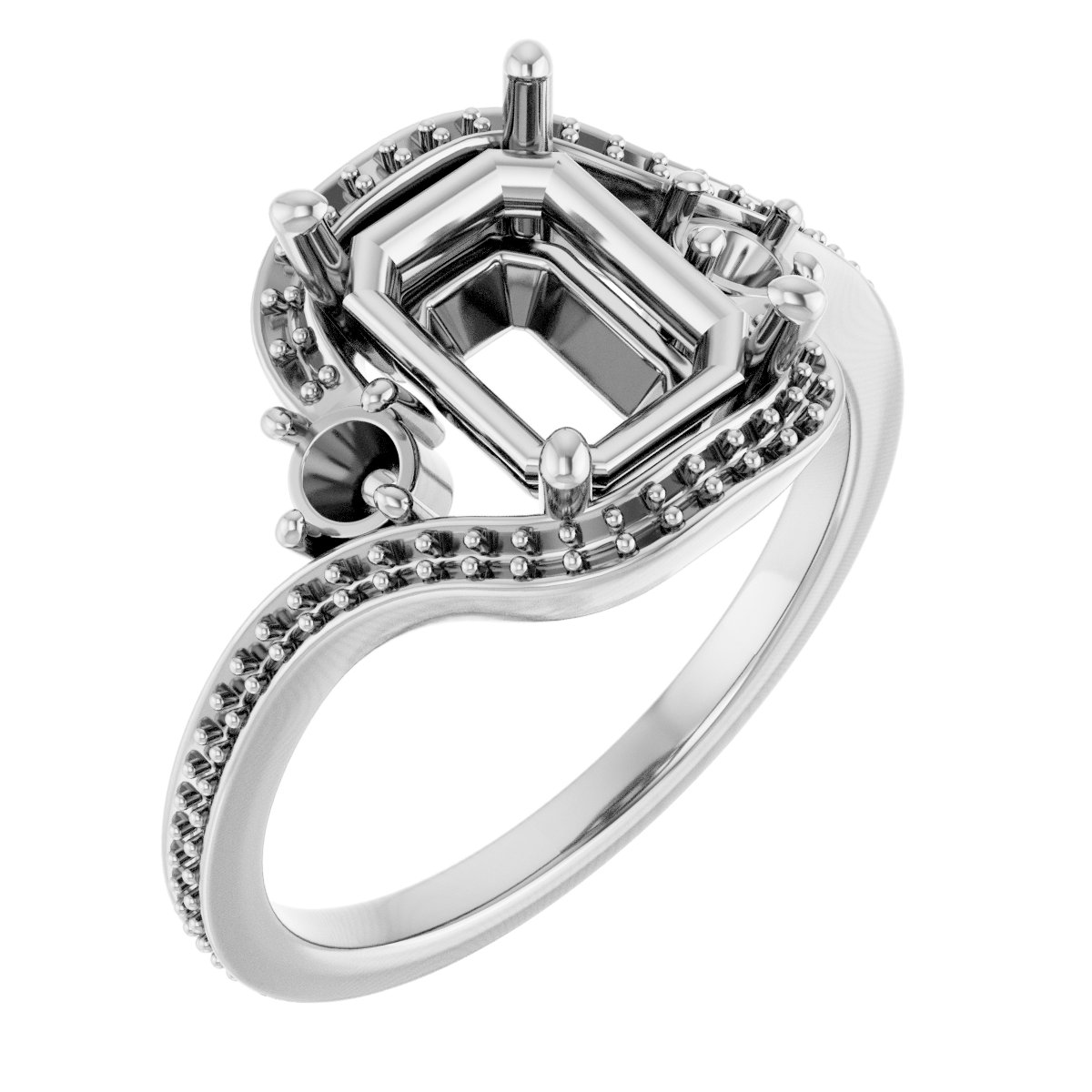 Accented Bypass Engagement Ring
