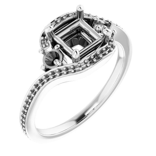 Accented Bypass Engagement Ring