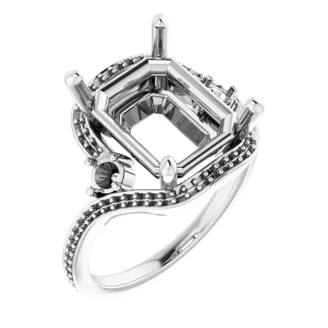 Accented Bypass Engagement Ring
