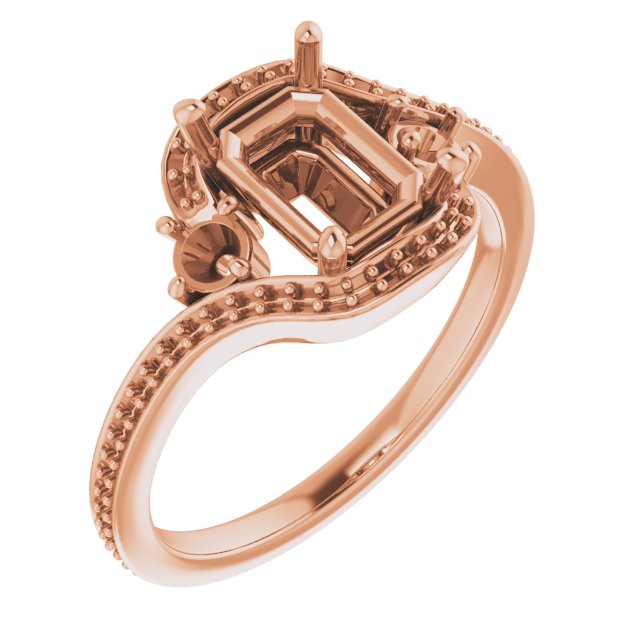 Accented Bypass Engagement Ring