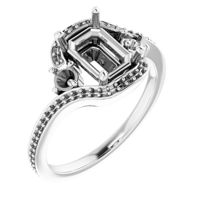 Accented Bypass Engagement Ring