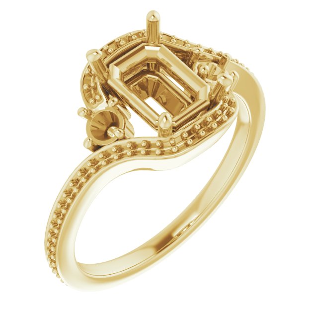 Accented Bypass Engagement Ring