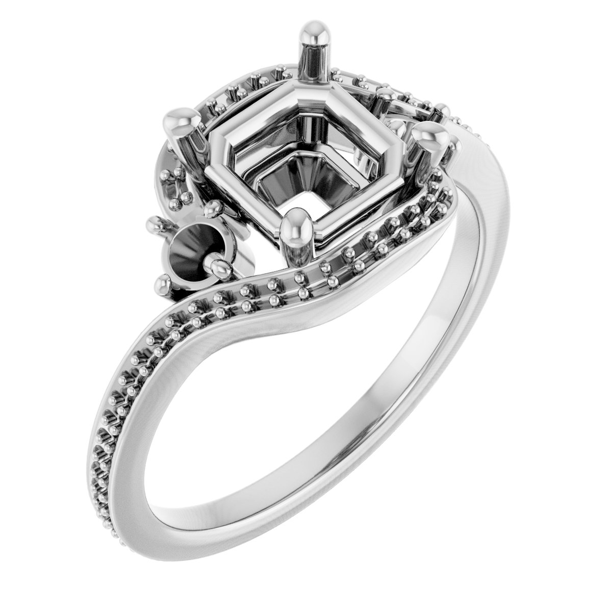 Accented Bypass Engagement Ring