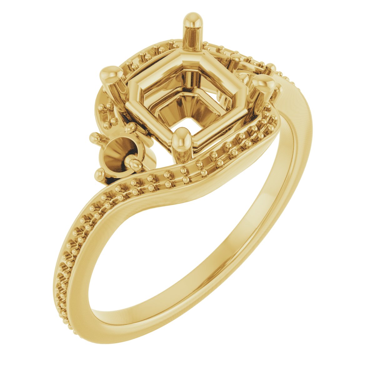Accented Bypass Engagement Ring