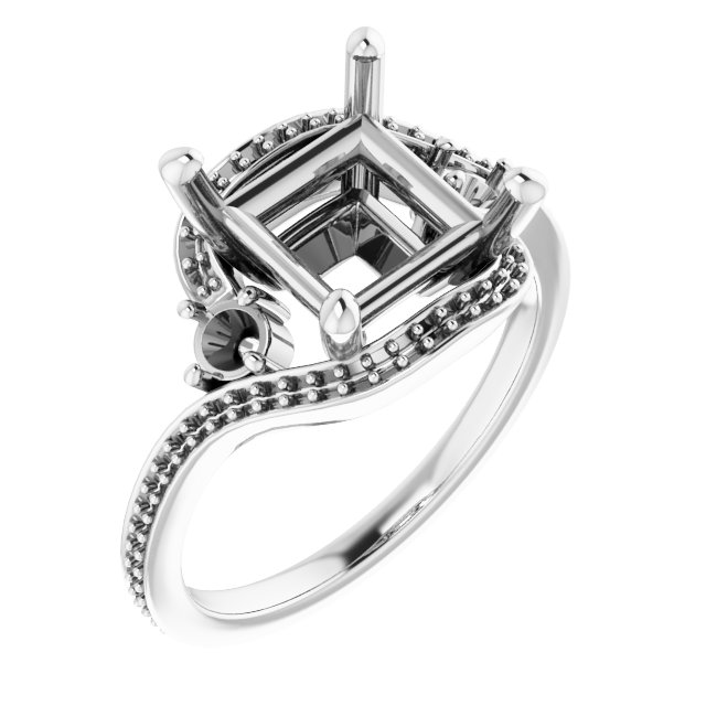 Accented Bypass Engagement Ring
