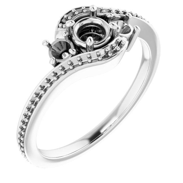Accented Bypass Engagement Ring