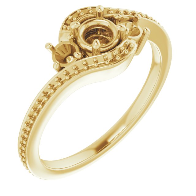Accented Bypass Engagement Ring