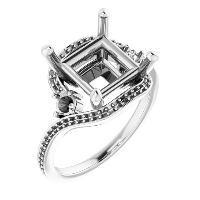 Accented Bypass Engagement Ring