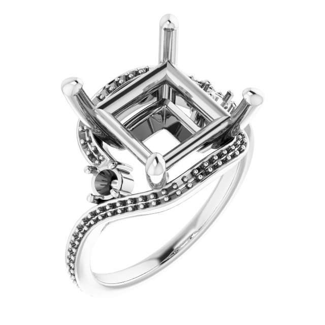 Accented Bypass Engagement Ring