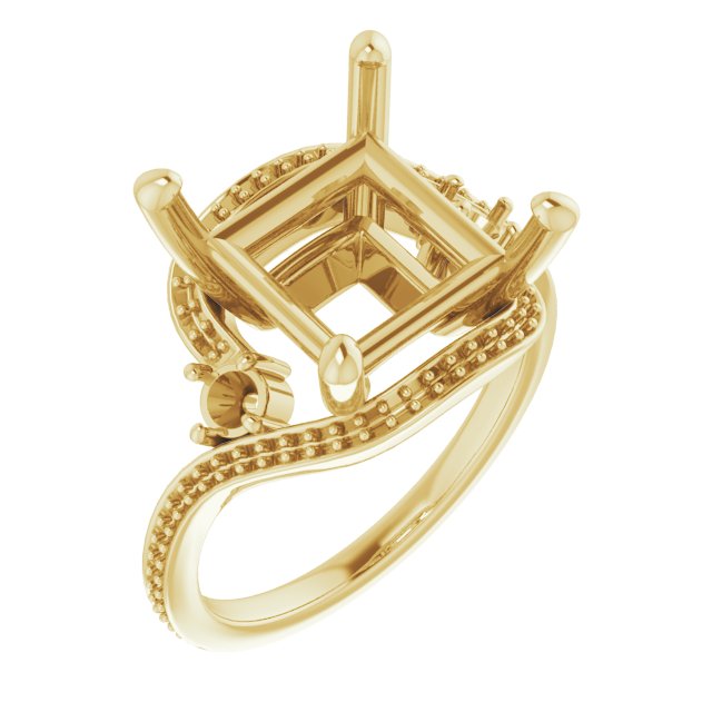Accented Bypass Engagement Ring