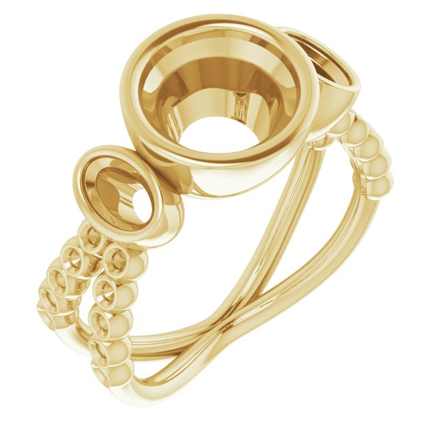 Bezel-Set Three-Stone Ring