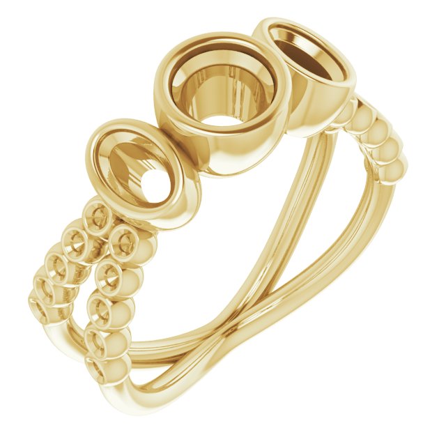 Bezel-Set Three-Stone Ring
