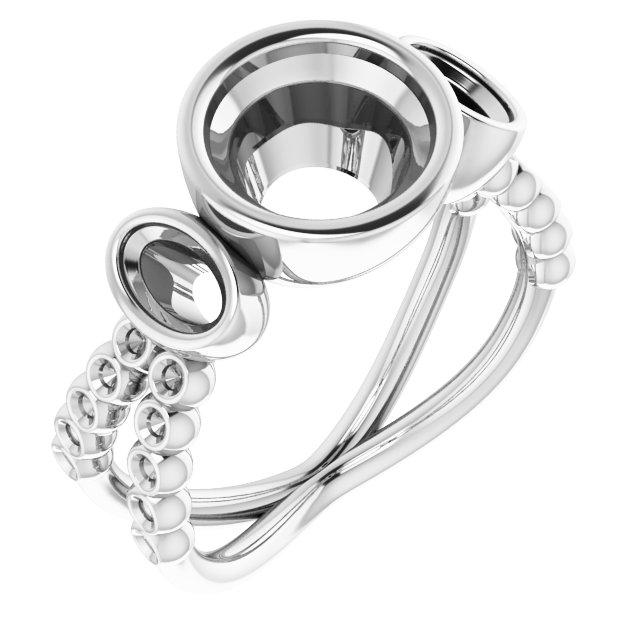 Bezel-Set Three-Stone Ring