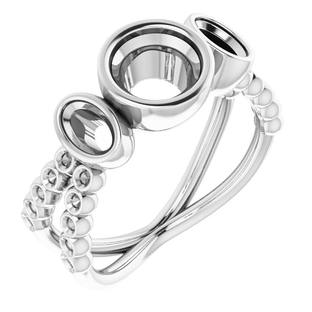 Bezel-Set Three-Stone Ring