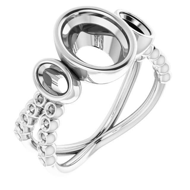 Bezel-Set Three-Stone Ring