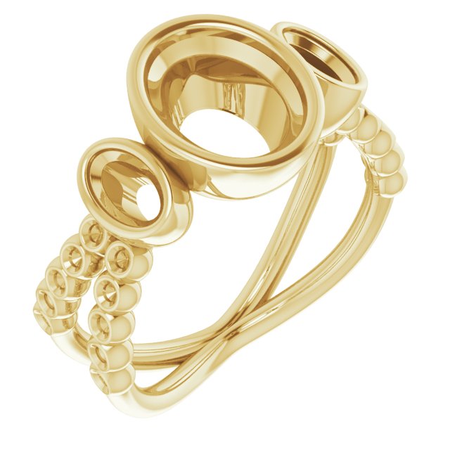 Bezel-Set Three-Stone Ring