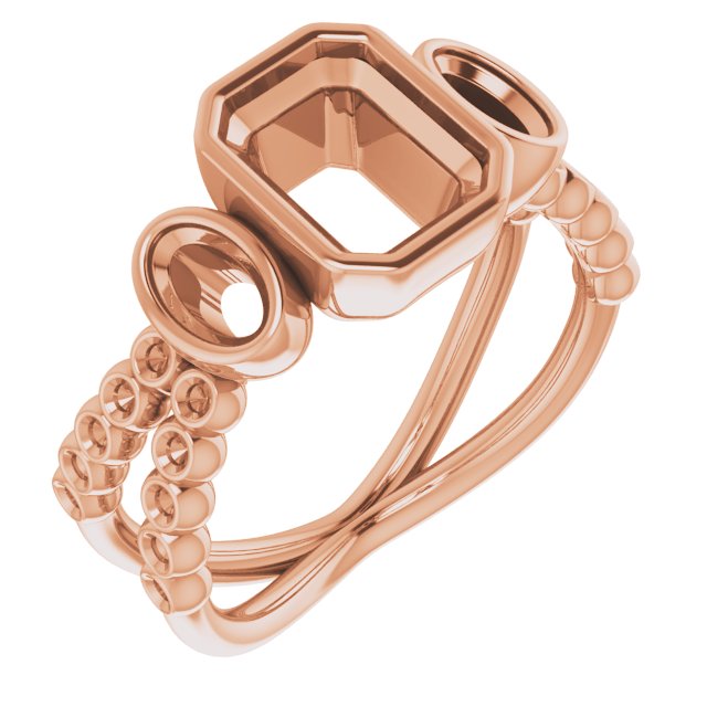 Bezel-Set Three-Stone Ring