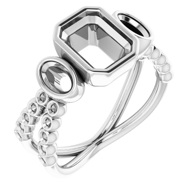 Bezel-Set Three-Stone Ring