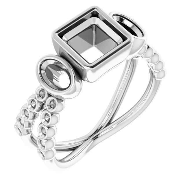 Bezel-Set Three-Stone Ring