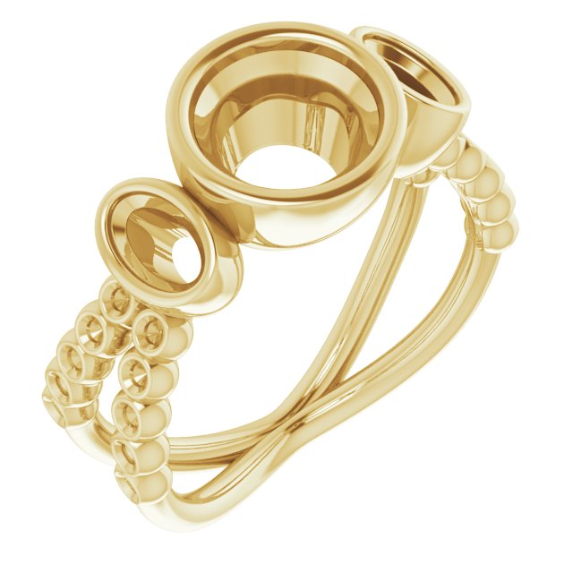 Bezel-Set Three-Stone Ring