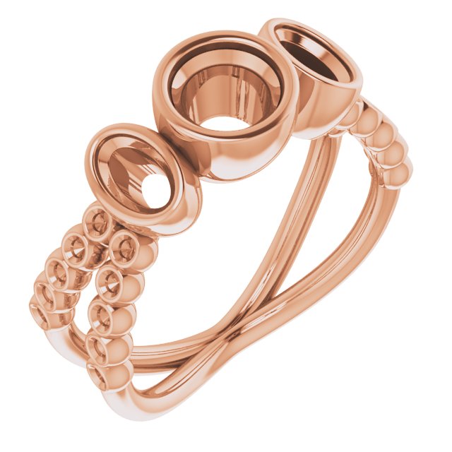 Bezel-Set Three-Stone Ring