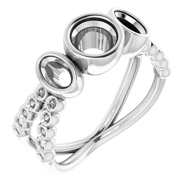 Bezel-Set Three-Stone Ring