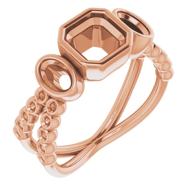 Bezel-Set Three-Stone Ring