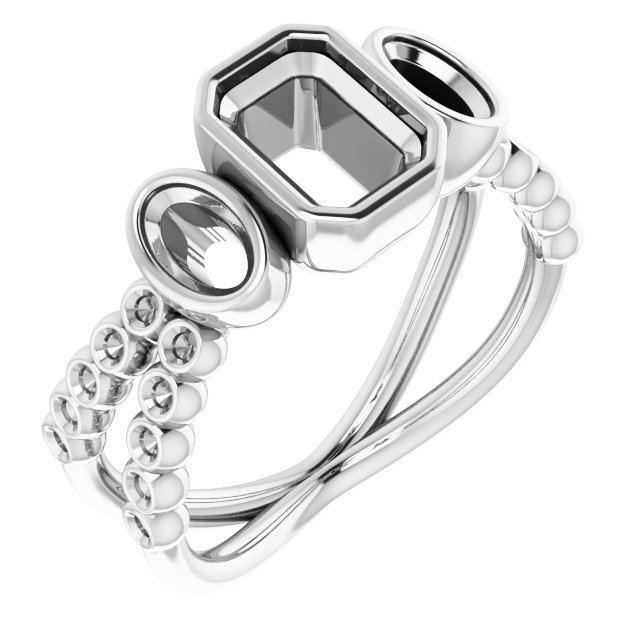 Bezel-Set Three-Stone Ring