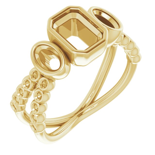 Bezel-Set Three-Stone Ring