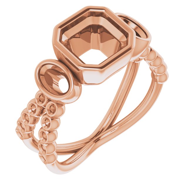 Bezel-Set Three-Stone Ring