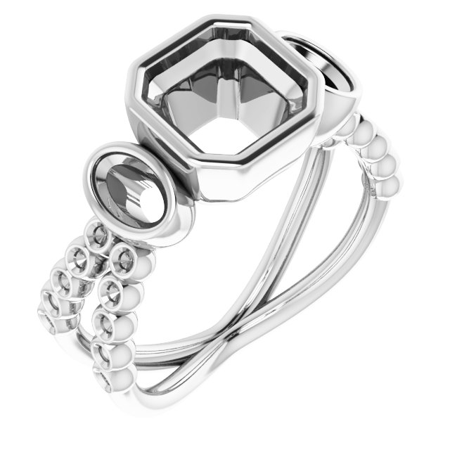 Bezel-Set Three-Stone Ring