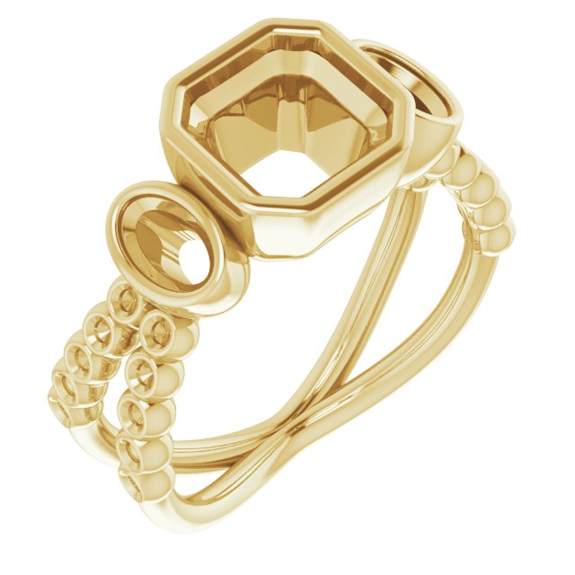 Bezel-Set Three-Stone Ring
