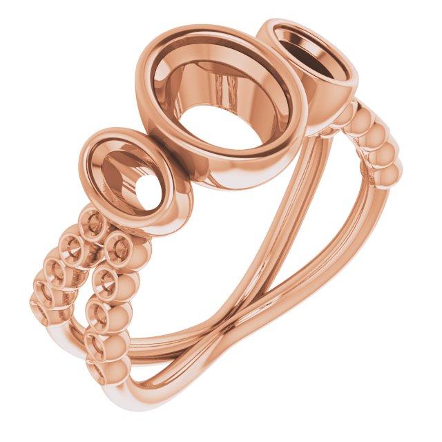 Bezel-Set Three-Stone Ring