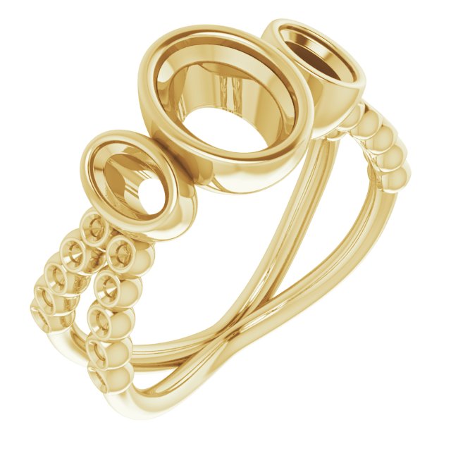 Bezel-Set Three-Stone Ring