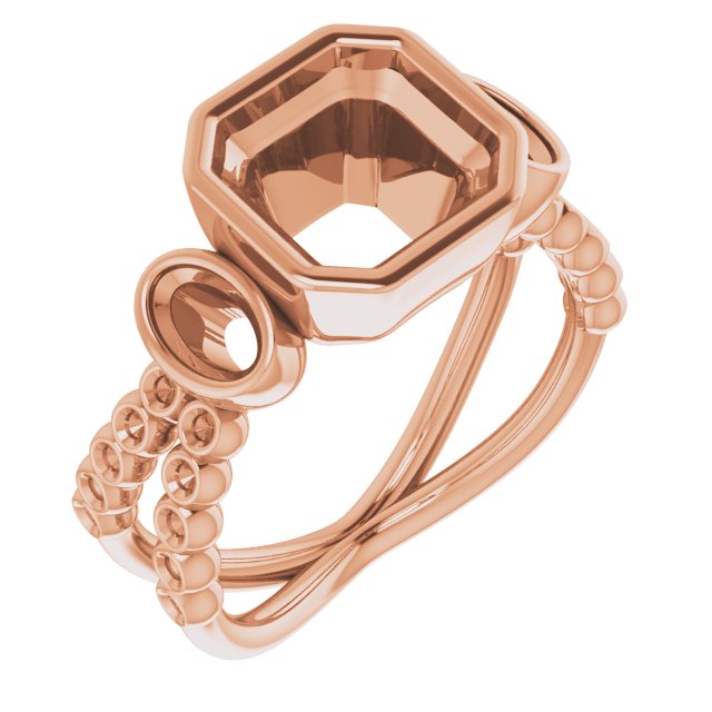 Bezel-Set Three-Stone Ring