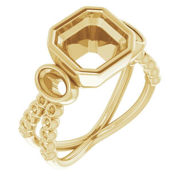 Bezel-Set Three-Stone Ring