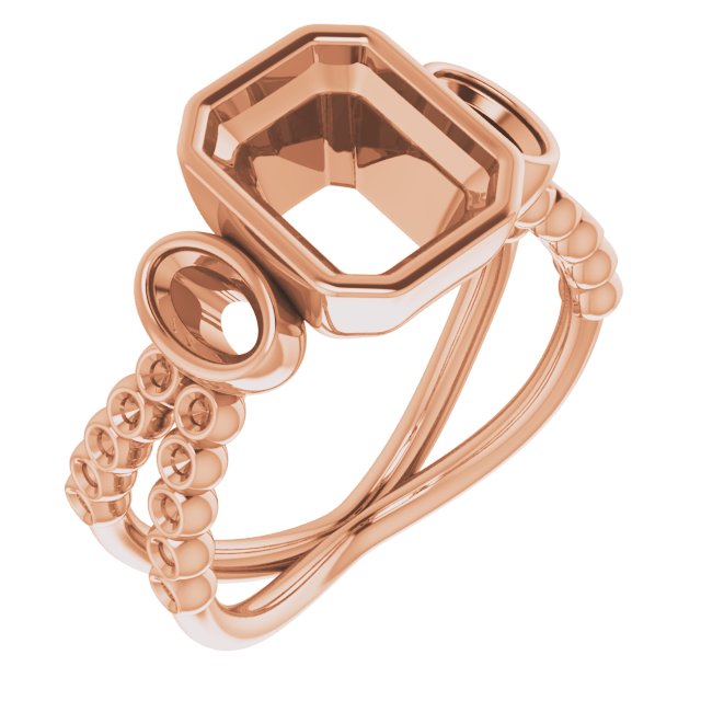 Bezel-Set Three-Stone Ring