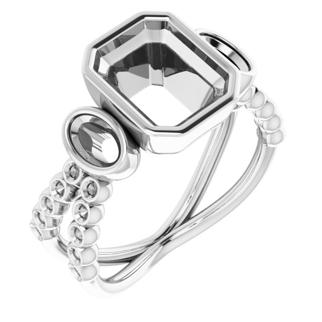 Bezel-Set Three-Stone Ring