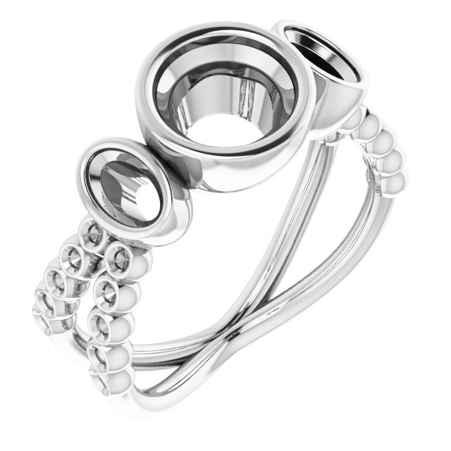 Bezel-Set Three-Stone Ring