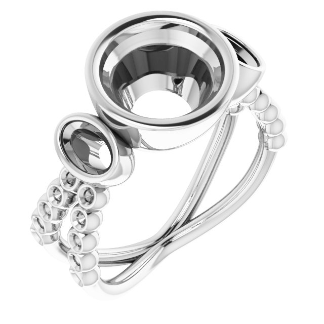 Bezel-Set Three-Stone Ring