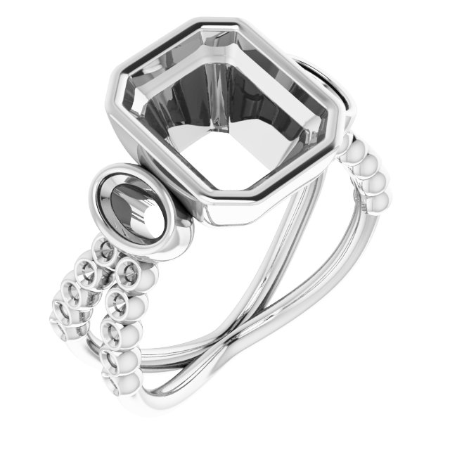 Bezel-Set Three-Stone Ring